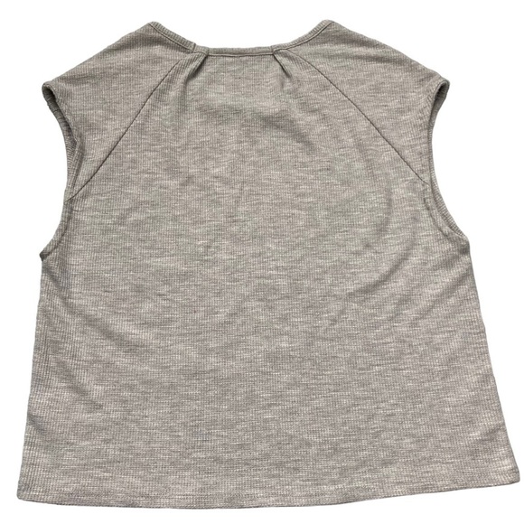 FRANCESCA’S Alya waffle thermal knit top with shoulder crochet details - Picture 7 of 8